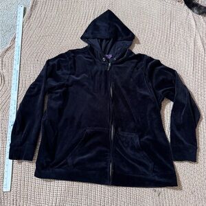 Black Hooded Zip-Up Jacket